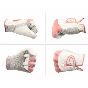 ถุงมือกอล์ฟหนัง PU สีขาวชมพูสำหรับผู้หญิง แบบกันลื่น ติดตีนตุ๊กแก สำหรับมือขวา รุ่นสปอร์ต - Product Image 4