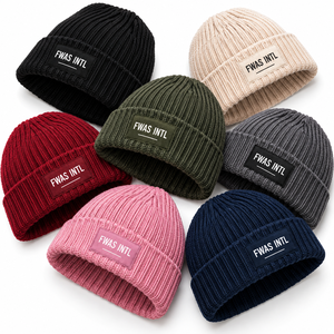 Premium Quality Custom Ribbed Beanies Embroidered Patch Logo Warm <b>Winter</b> <b>Cap</b> Unisex Streetwear Knit Fashion Hat Wholesale USA - Product Image 5