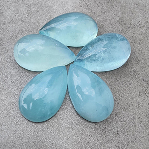 พลอยทรงหยดน้ำตาสีขาวขุ่นธรรมชาติอัญมณีหลวมปรับเทียบแล้วหินหลังแบนสำหรับทำเครื่องประดับ - Product Image 1