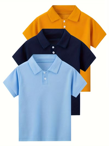 Youngsters' Summer Shirts Casual Preppy Style Solid Color Sleeveless Breathable 100% Cotton Jersey Compressed Plus Size-for Boys - Product Image 2