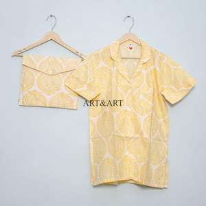 Conjunto de Pijama de Algodón Suave y Cómodo de Manga Corta con Estampado Floral, Transpirable y de Secado Rápido para Mujer, Ligero y Acogedor para Primavera/Verano - Product Image 2