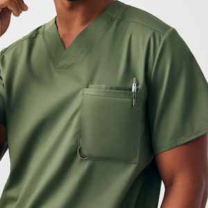 Tenue médicale unisexe confortable et respirante, couleur unie, légère, professionnelle, pour usage hospitalier - Product Image 5