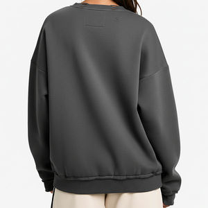 Sudaderas con Capucha y Sudaderas para Mujer al por Mayor OEM, Tallas Grandes, Color Gris Oscuro, 100% Algodón, Sudaderas Extra Grandes para Mujer - Product Image 4