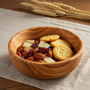 Bol en bois emboîtable fait main, écologique, pour service alimentaire, vaisselle en bois naturel pour la maison - Product Image 1