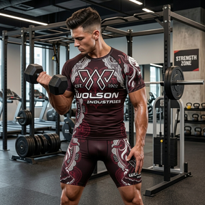 Conjunto de Ropa Deportiva Transpirable para Hombre, Camiseta y Pantalones Cortos Cómodos para Fitness, Gimnasio, Running y Entrenamiento - Product Image 6