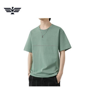 T-shirt pour homme en coton 100% uni surdimensionné |   T-shirt à épaules tombantes de haute qualité, style streetwear minimaliste - Product Image 2