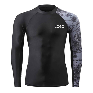 Men's Custom Logo Rash Guard Sports Tops Quick Dry <b>Compression</b> Gym Shirt for Running Jogging Solid Color Athletic Wear <b>Spring</b> - Product Image 6