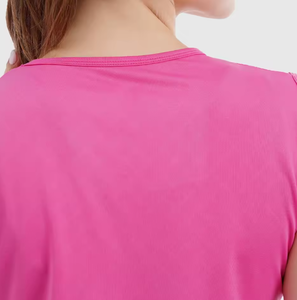 Camiseta sin mangas rosa para mujer, ropa de gimnasio, logotipo personalizado, chaleco deportivo transpirable y elástico, diseño en la espalda, OEM, venta al por mayor - Product Image 5