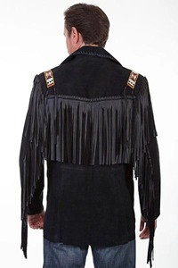 Chaqueta de Cuero Vintage para Hombre con Flecos, Estilo Vaquero del Oeste - Product Image 2