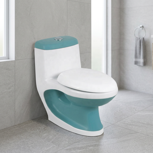 Ensemble de toilettes de luxe en céramique monobloc, à cuvette allongée, avec siphon en S et en P, homologué ADA, pour salle de bain d'hôtel haut de gamme - Product Image 2