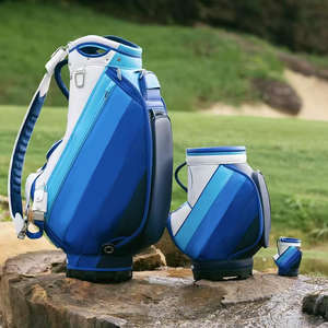 Sac de golf pliable en cuir PU, imperméable, bleu, léger, avec 6 séparateurs, logo brodé personnalisé, grande capacité - Product Image 6