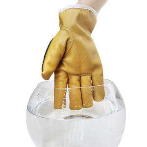 Gants de travail pour hommes en cuir de vachette grainé, résistants à l'usure et imperméables, pour la construction et la protection, en promotion aux États-Unis - Product Image 4