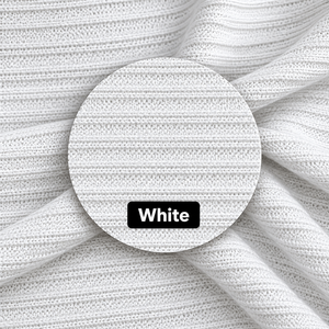 Tela de Punto Acanalado de Poliéster Blanco, Material Textil Elástico Texturizado para la Confección de Ropa y Prendas de Moda - Product Image 1