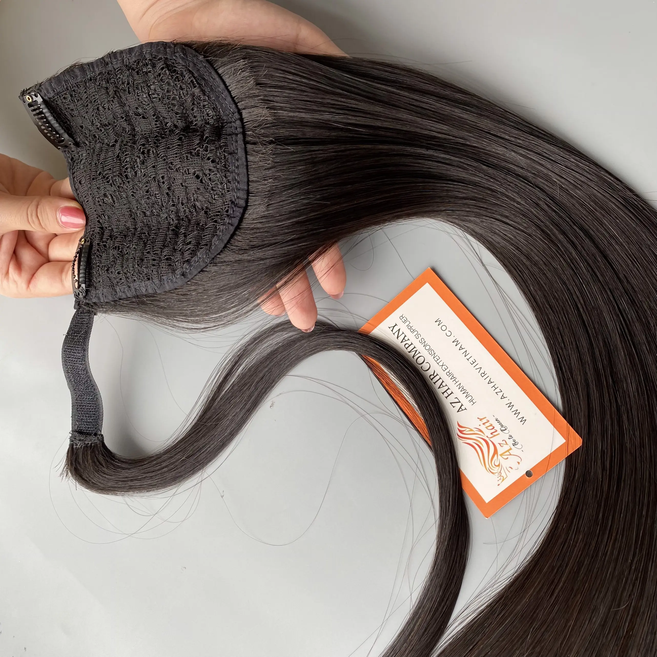 Bán buôn 100% Trinh Nữ thực sự con người ponytails phần mở rộng tóc, nguyên liệu tốt nhất Việt Trinh Nữ tóc tự nhiên bó