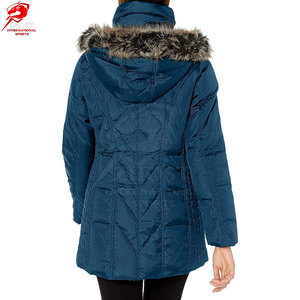 Custom <b>Winter</b> <b>Women</b> <b>Parka</b> Jackets Water Resistant Padded Fabric Warm Hooded Design <b>For</b> Outdoor Travel Hiking Casual Wear - Product Image 4