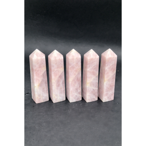 Polished Pink 9 cm Natural Rose Quartz Tower <b>Crystal</b> Point for Healing and <b>Decoration</b> - Product Image 2