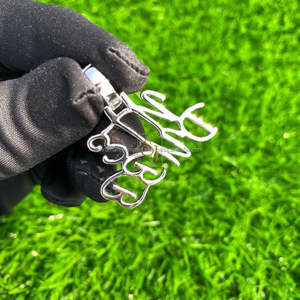 Trendy 10K <b>Solid</b> White <b>Gold</b> Rhodium Plated Custom Iced Cursive <b>Initial</b> Name <b>Necklace</b> Moissanite Pendant Charm Fine Jewelry Gifts - Product Image 3