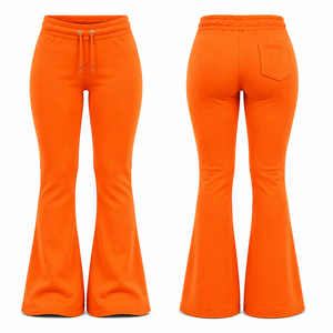 Wholesale Women Flare Sweatpants Viral Streetwear <b>Bell</b> Bottom Leg Pants Solid Color Modern Fashion Womens Flare Sweatpants - Product Image 6
