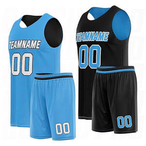 Ensemble d'uniformes de basket-ball personnalisés pour hommes |   Shorts de sport en polyester respirant bleu ciel noir sublimation tenue d'équipe ODM OSHIN - Product Image 5