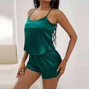 Ropa de noche de satén caliente y sexy para mujer Vestido de 2 piezas suave y de secado rápido para Primavera Verano otoño a precios baratos - Product Image 5