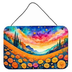 New Multicolor Marigolds Door <b>Hanging</b> Prints Aluminum Metal Wall Plaque <b>for</b> Kitchen <b>Bar</b> Bathroom <b>Home</b> Decor-8HX12W - Product Image 1