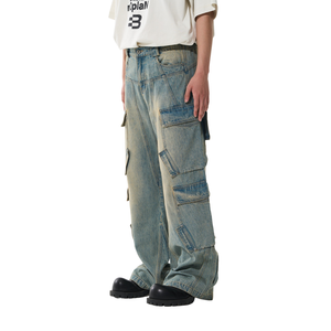 Pantalones Cargo para Hombre, Estilo Vintage, Lavados, Holgados, Talla Grande, Personalizados - Product Image 3