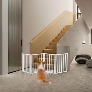 White Wooden Dog Fence Elegant Pet Gates & Pens - Product Image 4