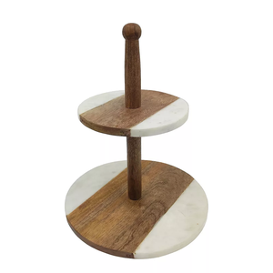 Top Design <b>Marble</b> And Wood <b>Cake</b> <b>Stand</b> Pedestal Dessert Display Holder Custom Logo Decoration <b>Cake</b> <b>Stand</b> - Product Image 5