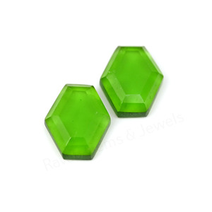 High Quality <b>Peridot</b> Quartz Hexagon Shape Step Cut High Polish 10x16mm Flatback Loose Cabochon Gemstone Jewelry Making Pendant - Product Image 5