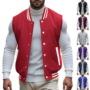 Spring and Autumn Men <b>Jackets</b> Standing Collar Sleeveless Button-up Fleece <b>Jacket</b> Customized logo Sports <b>Jackets</b> - Product Image 1