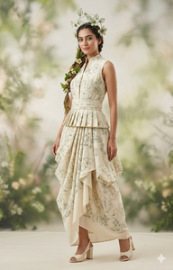 Tissu en coton brodé de qualité supérieure pour costumes féminins, lehengas et kurtis, vêtements ethniques de créateur, vendu au mètre - Product Image 6