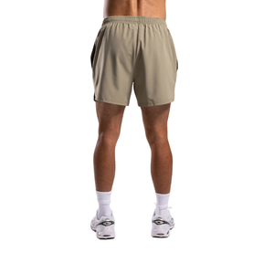 <b>Mens</b> Khaki Solid <b>Bermuda</b> Running <b>Shorts</b> Quick Dry Lightweight Athletic Gym Workout Training with Pockets - Product Image 3
