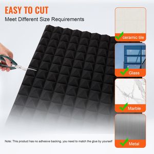 Set di 4 Pannelli Acustici Piramidali 48 X 24 X 2 Pollici, Resistenti al Fuoco, Insonorizzanti, Efficaci per l'Assorbimento del Suono - Product Image 4