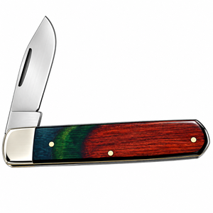 Navajas Plegables Rojas, Verdes, Azules, Plateadas y Doradas con Hoja de Acero Inoxidable, Mango de Madera Multicolor, Diseño Clásico para Exteriores - Product Image 1