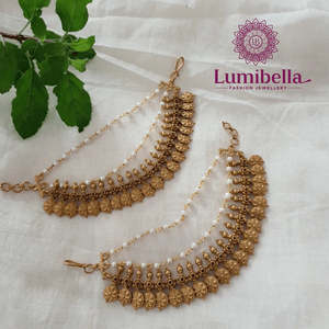 Fine Alloy Gold Plated Body Chain with Oxidized Polish and Coin Chakra Design - Product Image 1