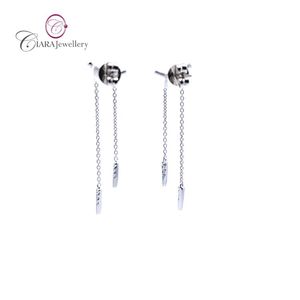 VENTE EN GROS D'USINE BELLE CONCEPTION SIMPLEMENT OEM ODM 18K AU750 OR BLANC/JAUNE NATUREL G/VS DIAMANT BOUCLES D'OREILLES - Product Image 3