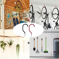 Crochet mural simple pour vélo, personnalisé en usine, en fer revêtu de PVC, rouge et noir, durable, léger, résistant à la rouille, multifonction