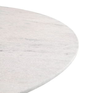 Mesa de Comedor Redonda de Mármol Blanco para Interiores y Exteriores con Base de Madera de Acacia Sólida con Acabado en Nogal para 4-6 Personas, para Hogar, Cocina o Restaurante - Product Image 6