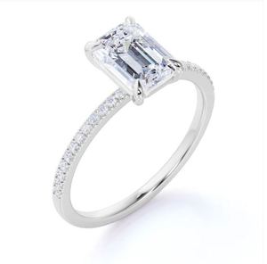 Classic 1.25 Carat <b>Emerald</b> Cut Moissanite Engagement <b>Ring</b> in Sterling <b>Silver</b> Elegant Solitaire <b>Ring</b> Minimalist Bridal <b>Ring</b> - Product Image 3
