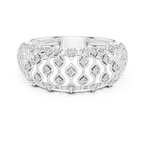 Anillo de Oro Blanco de 14K con Diamante Cultivado en Laboratorio, Corte Redondo, para Mujer |   Ropa de Boda |   Diamante Cultivado Nuevo - Product Image 1