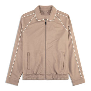 Veste de survêtement grise pour homme avec fermeture éclair intégrale, col montant, poches latérales, respirante, décontractée, coupe classique, saison printemps - Product Image 5