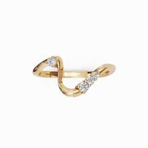 Hot Selling Minimalist Water <b>Wave</b> Moissanite <b>Ring</b> 925 Sterling <b>Silver</b> With Gold Plating for Engagement Party Gift For Friends - Product Image 1