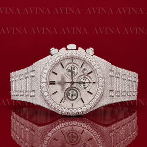 Luxury Iced Out Moissanite <b>Chronograph</b> Watch for Men | Full Pave Rose Gold Diamond Watch | Stainless Steel Hip Hop Timepiece - Product Image 2
