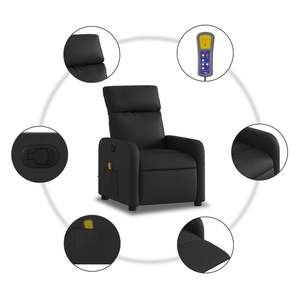 Fauteuil inclinable de massage individuel en similicuir noir - Product Image 6