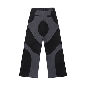 Pantalones de Pierna Ancha de Cintura Alta para Mujer, de Algodón y Lona, con Bloques de Color, Ajuste Holgado, Largos, Estilo Casual de Otoño, con Cierre de Botones - Product Image 2
