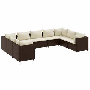 Conjunto de Muebles de Jardín de 9 Piezas en Ratán Sintético Marrón - Product Image 2