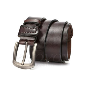 Cinturones Vintage Personalizados para Hombre, Cinturones de Cuero Vacuno de Alta Calidad OEM, Cinturones de Lujo con Logotipo Personalizado al por Mayor, Hebilla Cuadrada Ecológica - Product Image 1