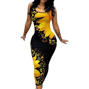 Women Stretch Bodycon Party <b>Dress</b> Sexy Flame Print Sleeveless Maxi <b>Dress</b> <b>Lounge</b> Clubwear Ankle Length Fitted Tank <b>Dress</b> - Product Image 4