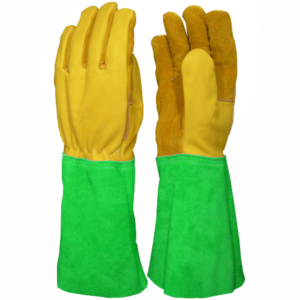 High Quality Cowhide Split Grain Leather Cotton Lined Safety <b>Gloves</b> TIG Welding Hand Work Protection Industrial Spark Heat - Product Image 2