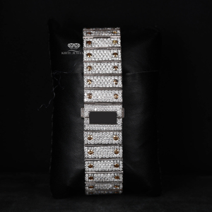 นาฬิกาข้อมือเพชรโมอิสซาไนต์แบบเต็มหน้าปัดสองสี ดีไซน์โรมัน ระบบออโตเมติก สุดหรู สไตล์ฮิปฮอป สำหรับผู้ชาย - Product Image 4